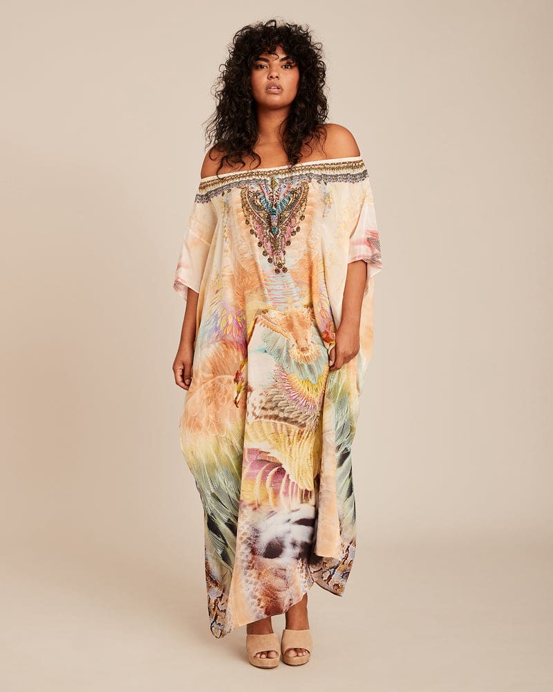 Off shoulder caftan clearance